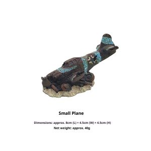 Aquarium & Reptile Ornament - Resin Small Airplane, Fish Tank Decorative Craft