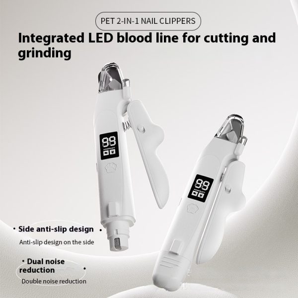 Two-in-One LED Light Pet Nail Clippers - Cats & Dogs