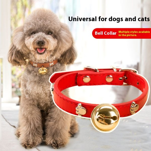 New Red Bone Bell Collar - Adjustable for Teddy/Small Dogs & Cats