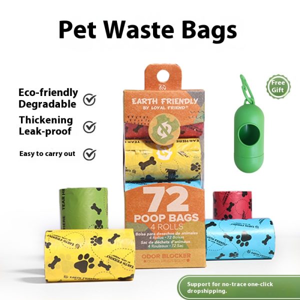 Biodegradable Pet Poop Bags - 4 Rolls Thickened 1.5 Silk, Earth-Friendly