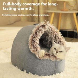 Autumn & Winter Closed Pet Nest - Portable Warm Cat Bed/Blanket
