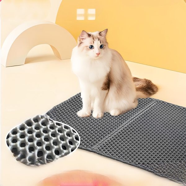 Double-Layer Thickened EVA Cat Litter Mat - Washable, Anti-Spill & Non-Slip