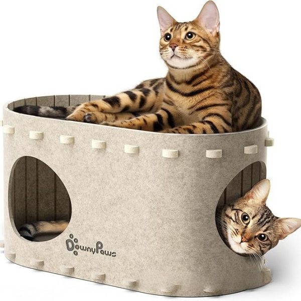 Felt Cat Tunnel Bed - 4-Season Universal, Foldable & Easy Care
