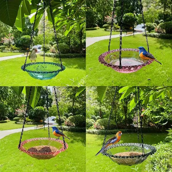 Hanging Bird Feeder & Bath Basin - Garden/Balcony Decoration