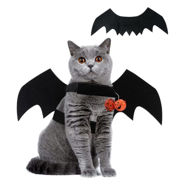 New Halloween Pet Clothes - Bat Wings Bell Harness