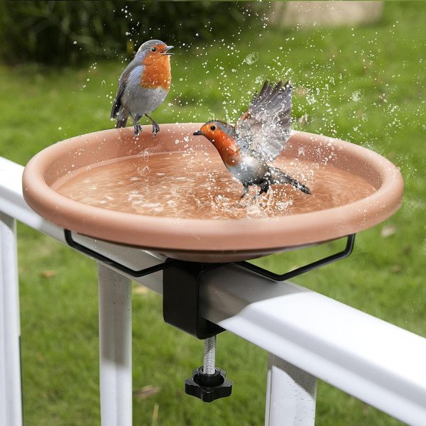 Removable Fence Bird Bath - Hanging Feeder for Balcony Railings
