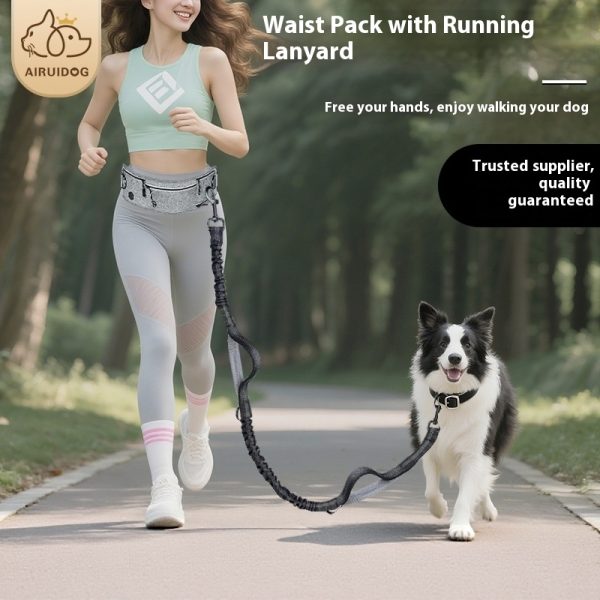Cross-Border Explosion-Proof Running Dog Leash Nylon Reflective Multi-Functional Retractable Sports Waist Bag Pet Leash