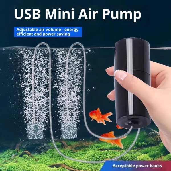 Portable USB Fish Tank Aerator - Mini Silent Oxygen Pump, Aquarium Supplies