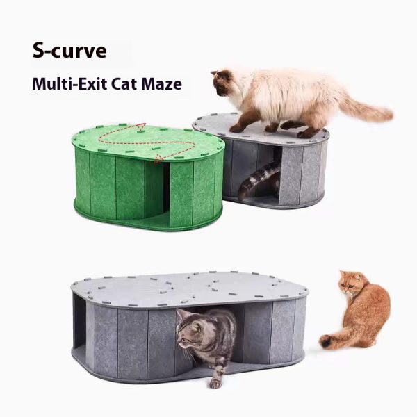 Cat Villa with Fur Ball Box - Scratch Board & Wear-Resistant Fiberboard Nest