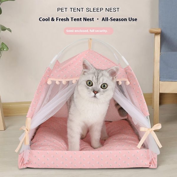semi-closed house mat mat foldable cute fairy tent